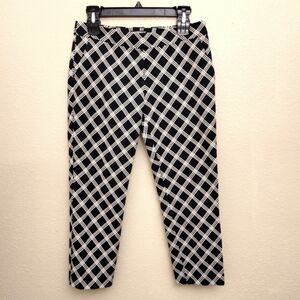 Express Columnist Black & White Diamond Print Pants Size 4R